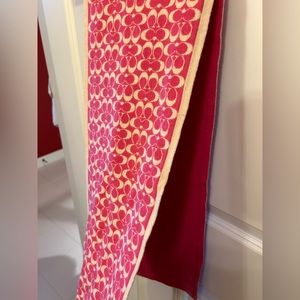 Pink Coach Logo Scarf